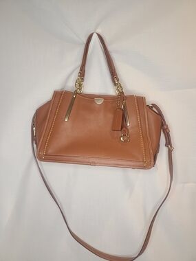 Coach Brown Leather Satchel with Detachable Strap